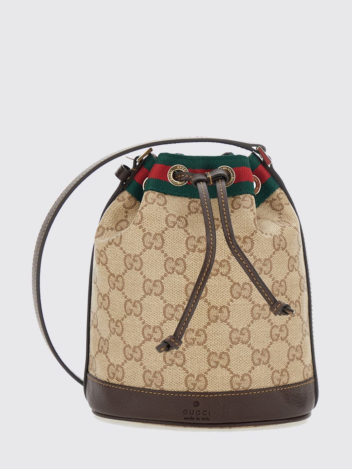 Gucci Mini Bucket Bag in GG Monogram Fabric with Drawstring Closure · OS