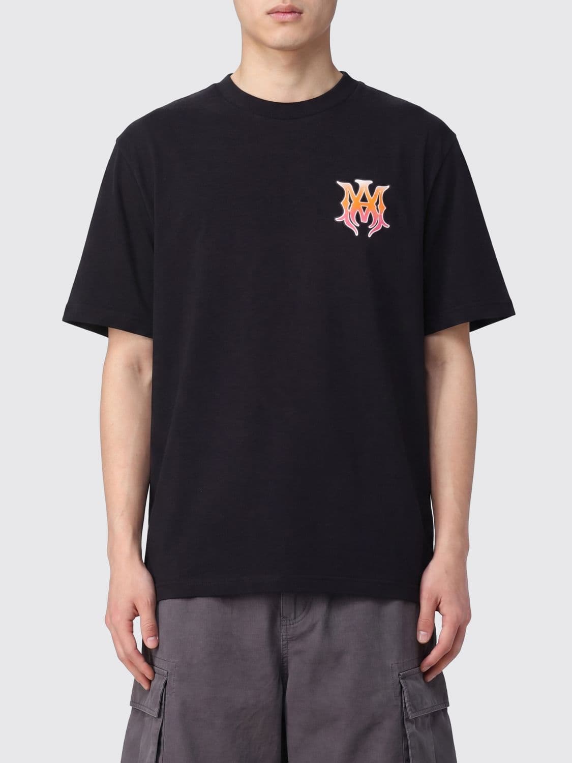 Amiri Graffiti Logo Print Cotton Crewneck T-Shirt