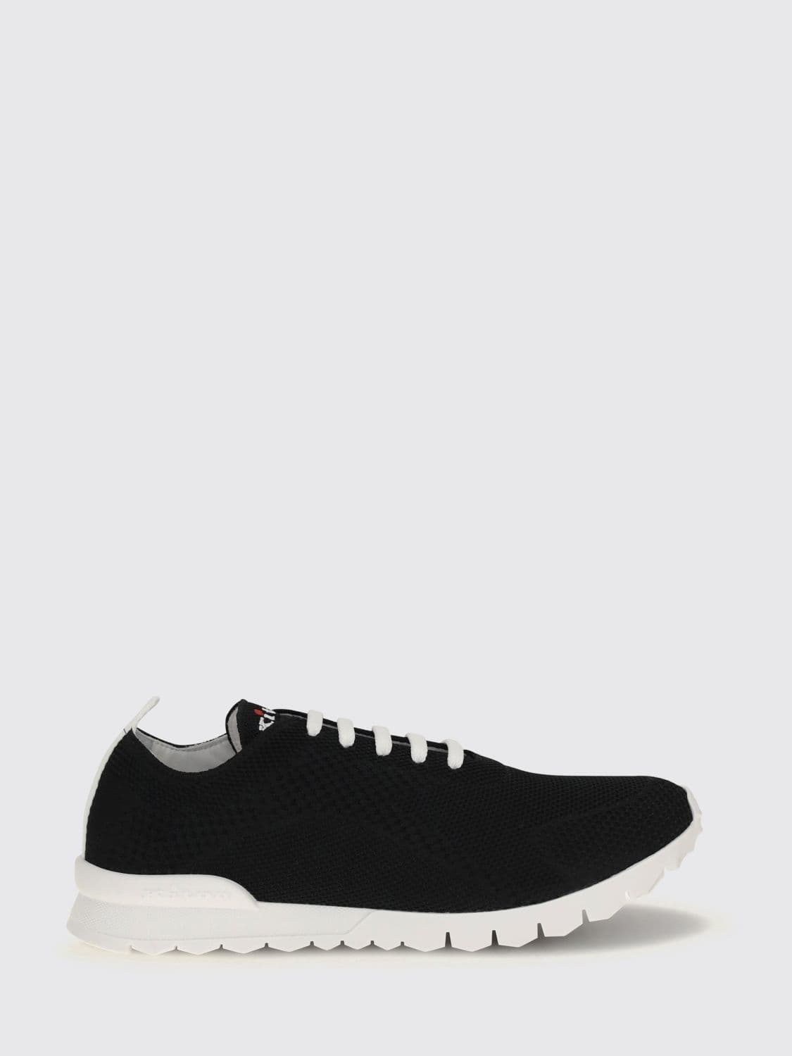 Kiton Low Top Sneakers in Stretch Cotton Knit with Lettering Logo