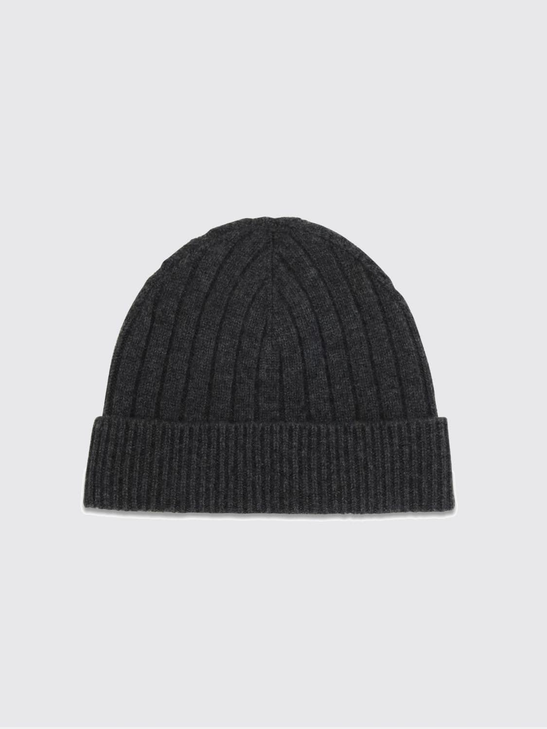 Kiton Ribbed Merino Wool Beanie with Jacquard Logo and Cuff · OS