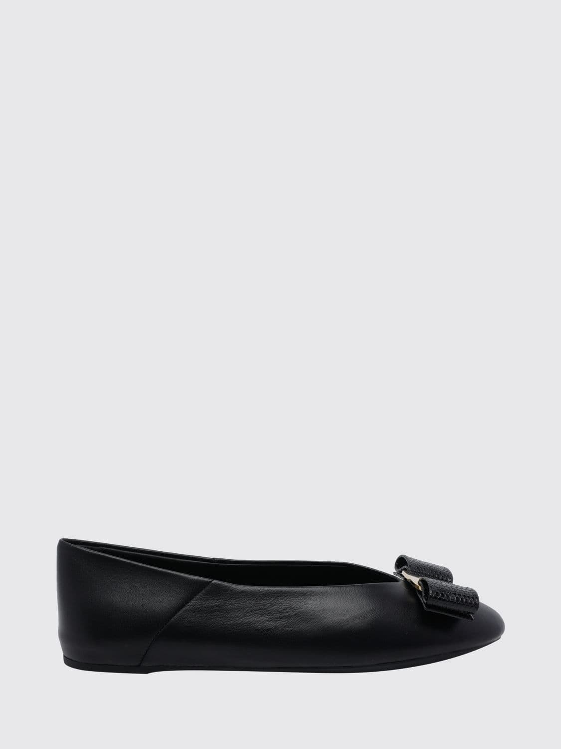 Ferragamo Vara Calfskin Ballet Flats with Iconic Bow