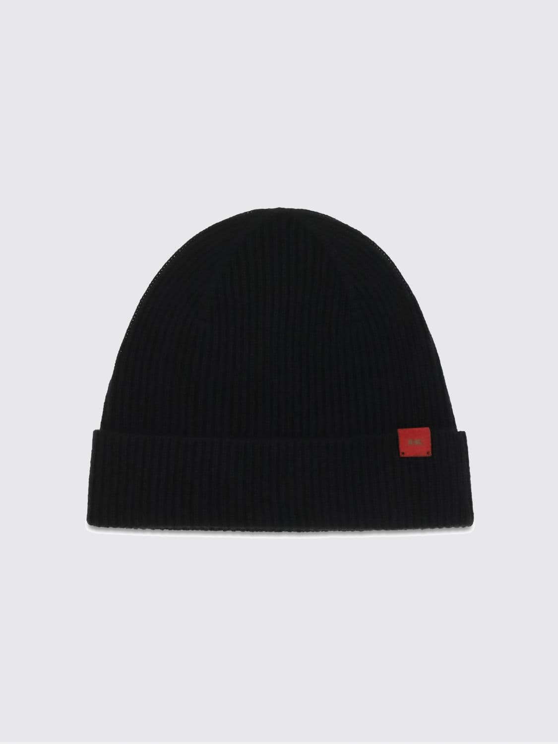 Kiton Ribbed Merino Wool Beanie with Applied Logo and Cuff · OS