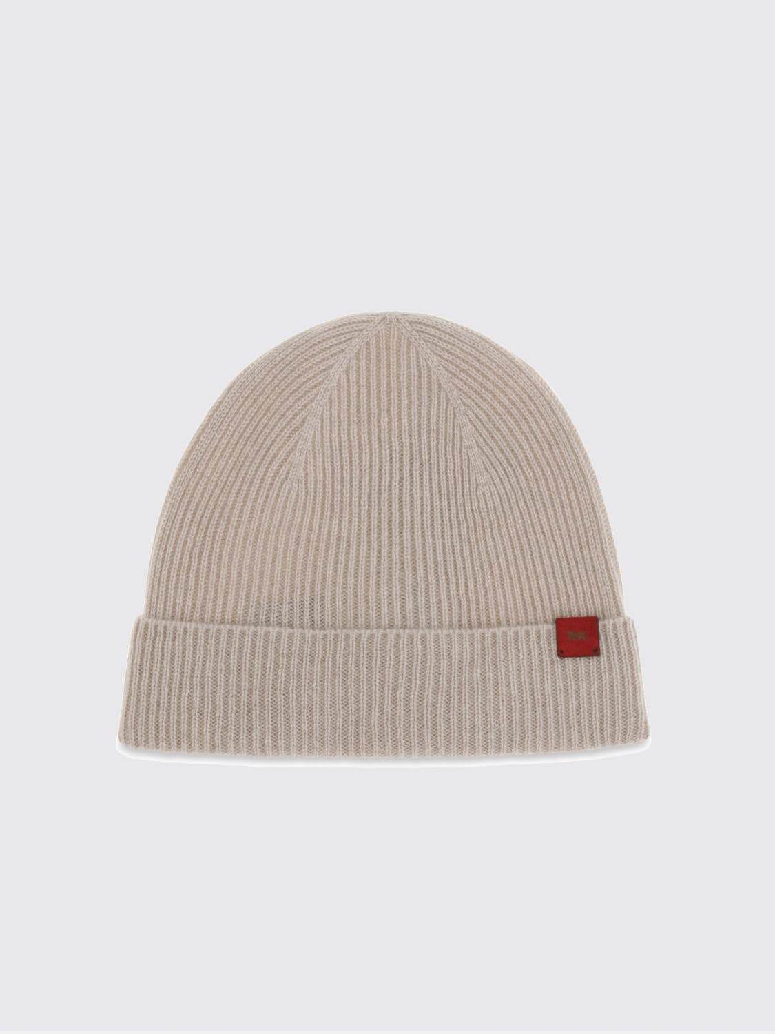 Kiton Ribbed Merino Wool Beanie with Cuff and Applied Logo · OS
