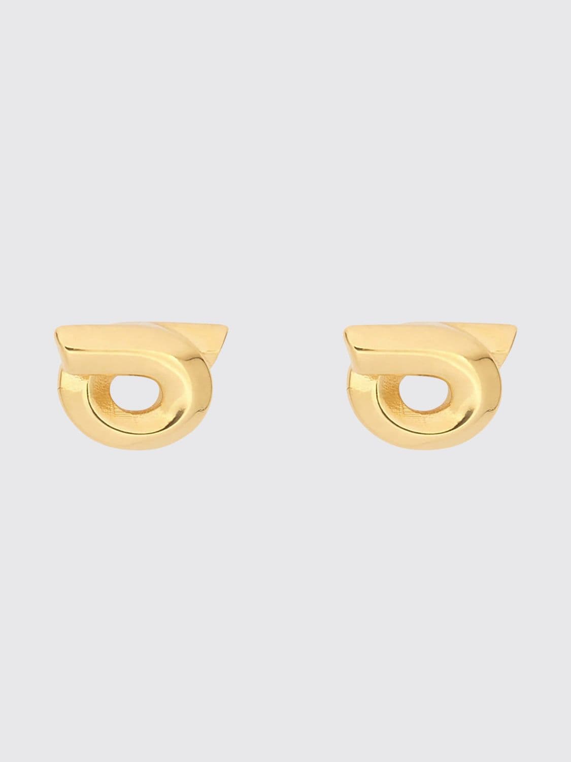 Ferragamo Gancini Stud Earrings in Gold-Finish Brass