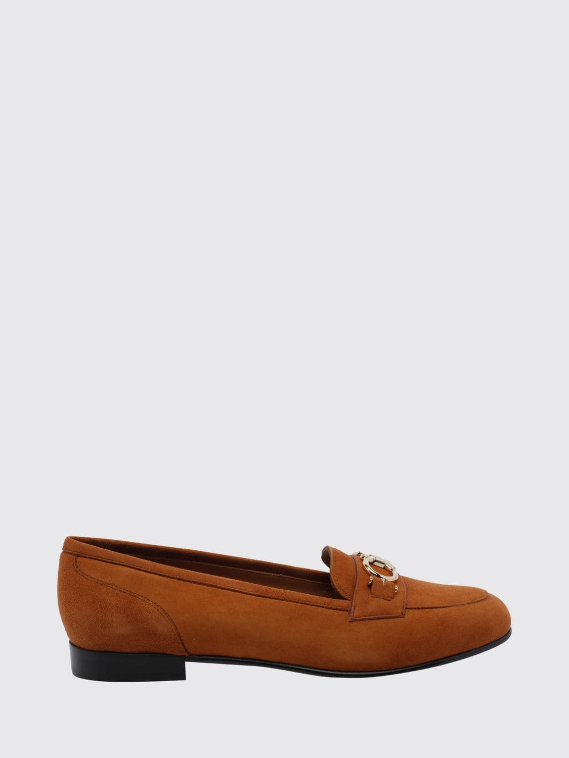 Ferragamo Bax Suede Loafers with Gancini Ornament