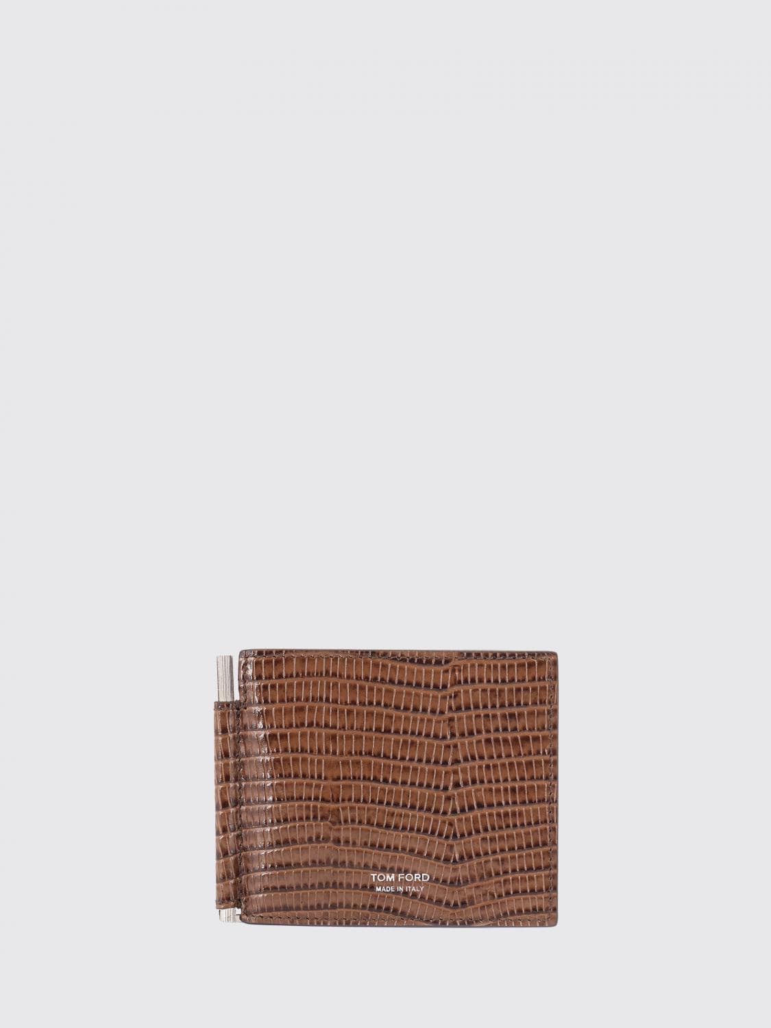Tom Ford Bifold Leather Wallet with Money Clip and Eight Card Slots