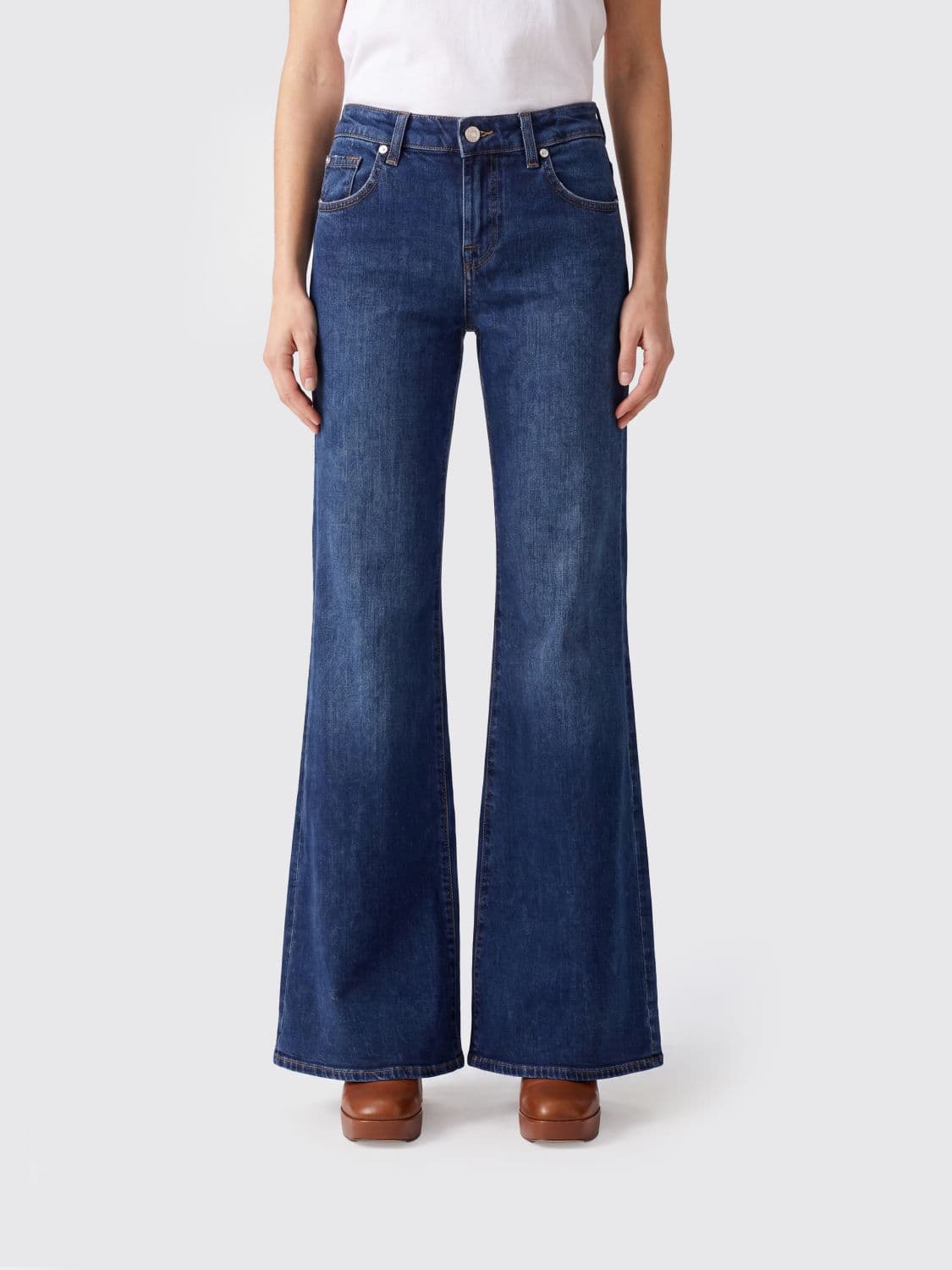 7 For All Mankind High-Waisted Flare Jeans in Stretch Denim