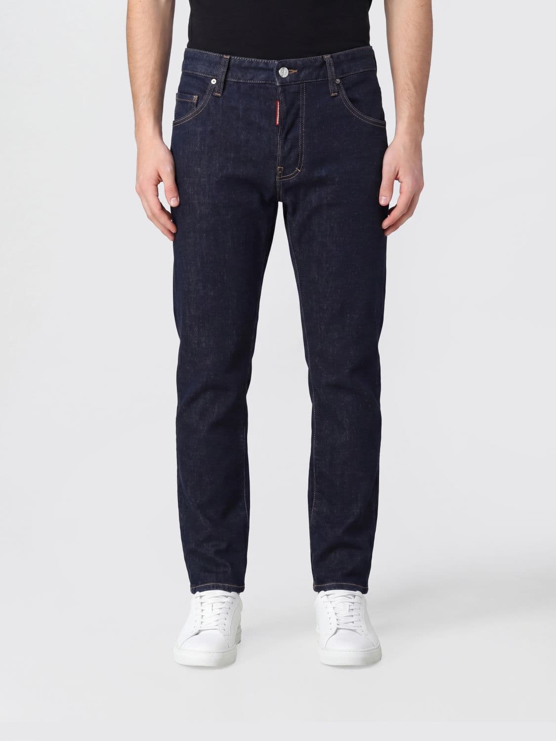 Dsquared2 Mid-Rise Straight Fit Jeans in Cotton Denim