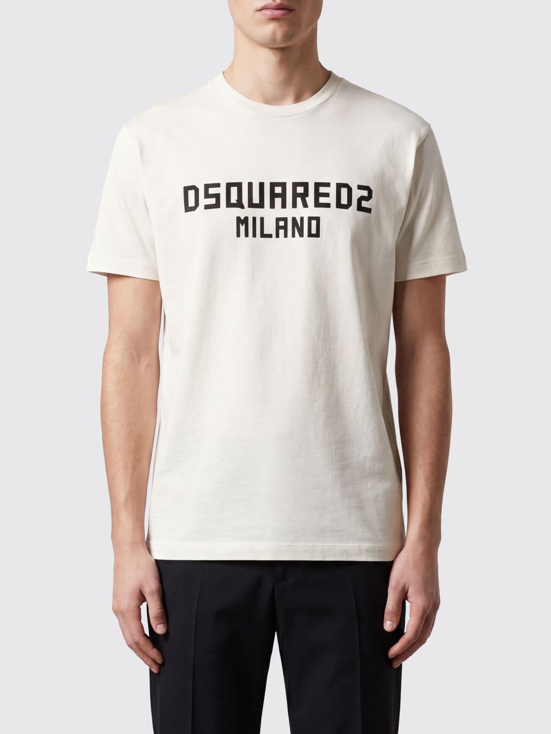 Dsquared2 Short-Sleeved Cotton T-shirt with Contrasting Logo Print