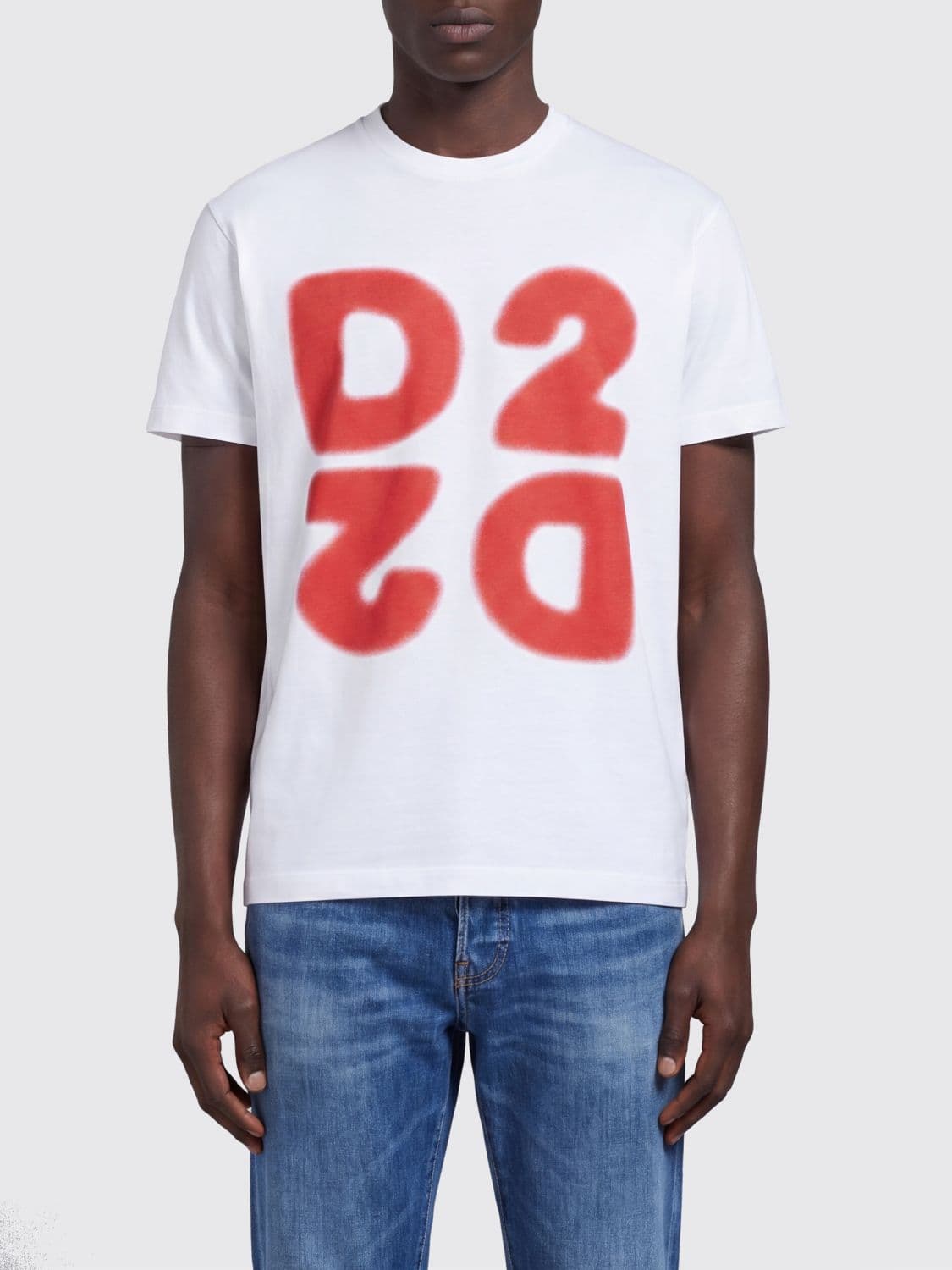 Dsquared2 Slim Fit Short-Sleeved Cotton T-shirt with Printed Logo