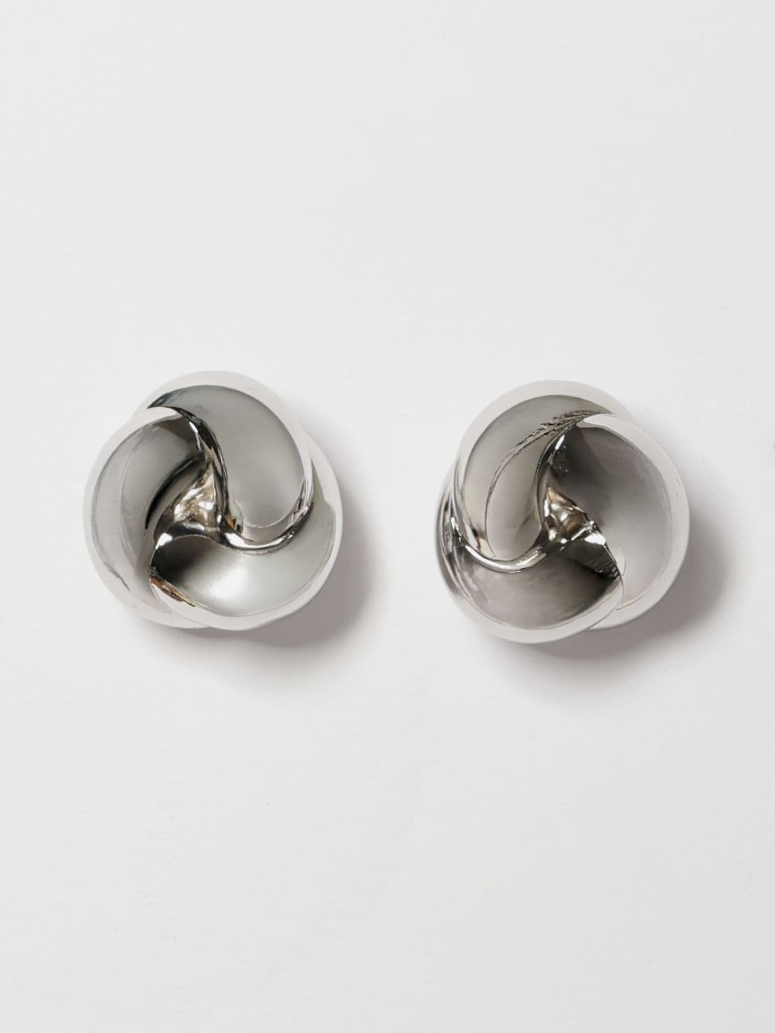 Self-Portrait Small Brass Earrings with Rounded Shape and Engraved Logo · OS
