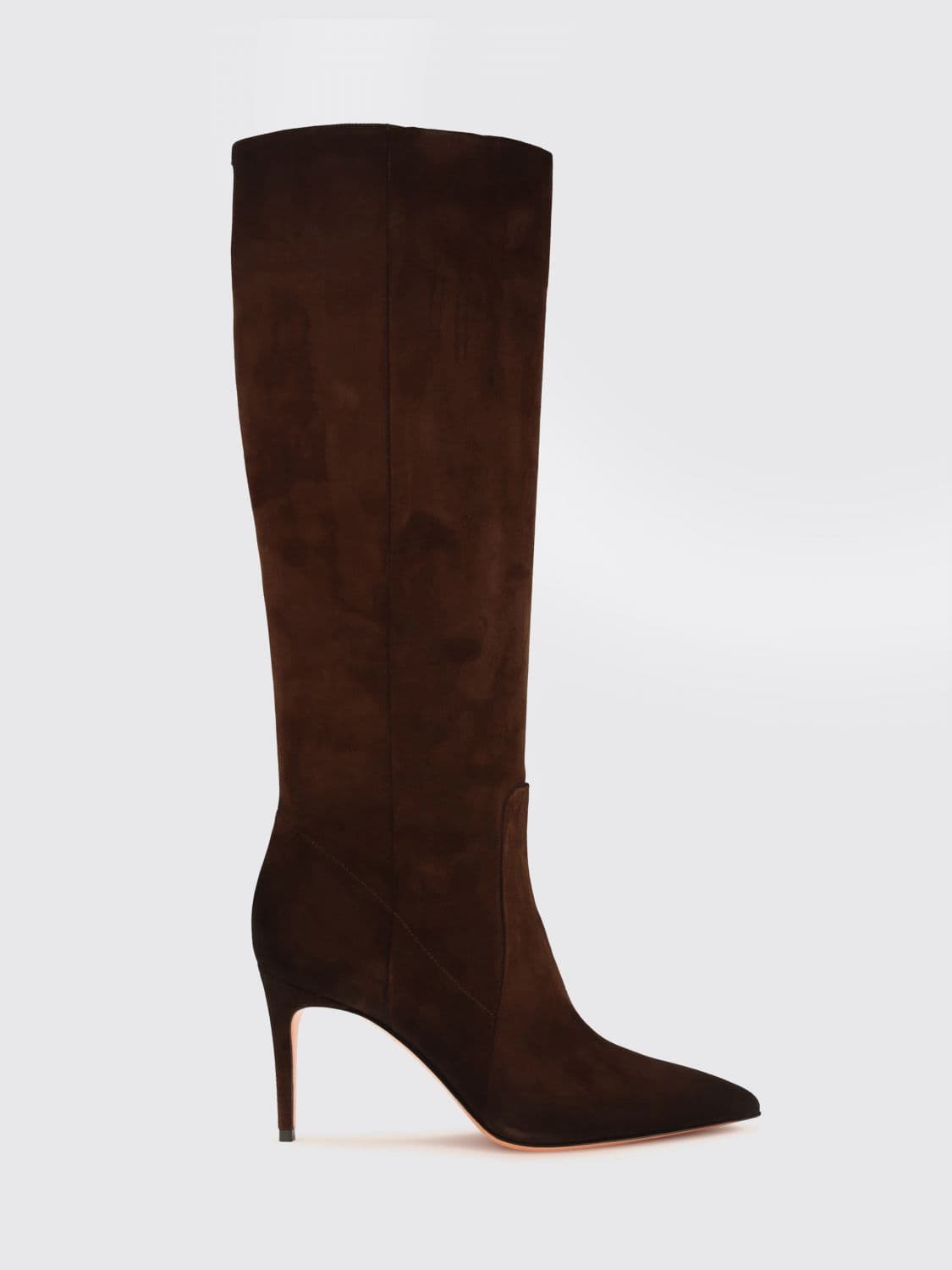 Santoni Viola Suede Knee-High Boots with Stiletto Heel