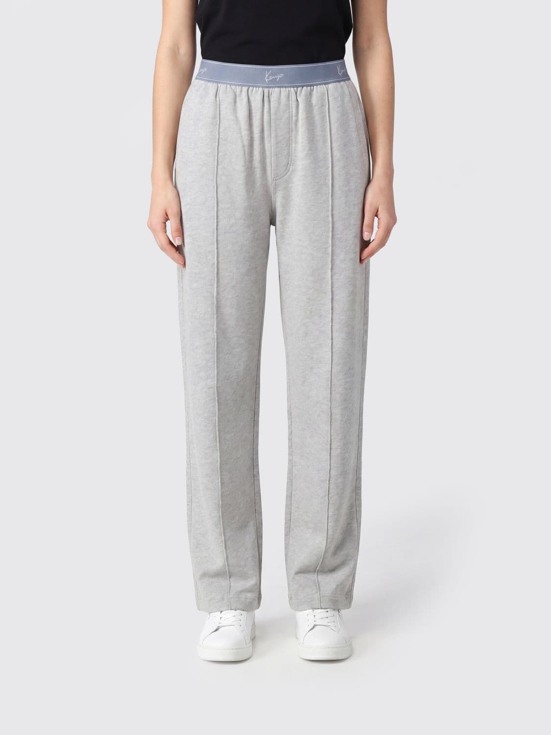 Kenzo High-Waisted Straight-Leg Jogging Trousers in Cotton Jersey