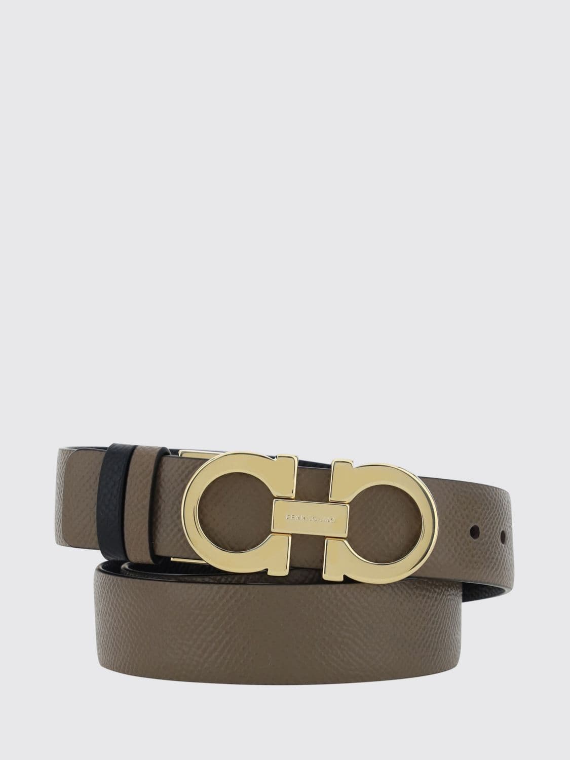 Ferragamo Calf Leather Belt with Gancini Buckle