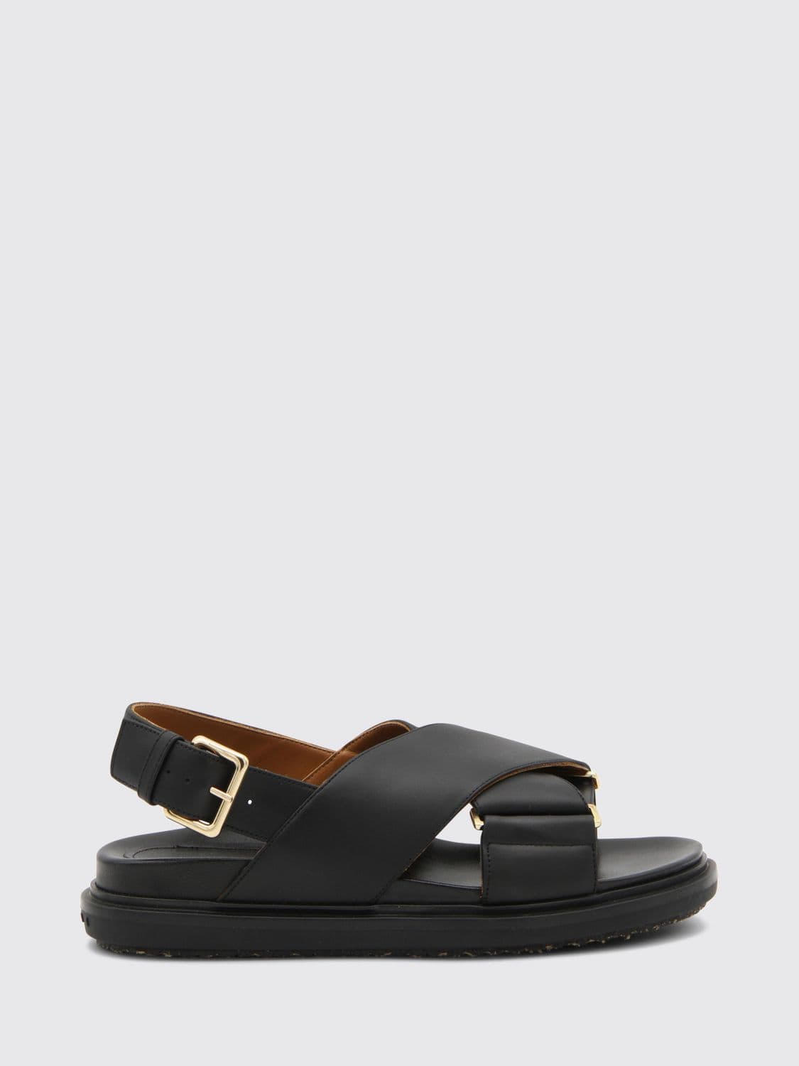 Marni Smooth Calfskin Slingback Sandals with Open Toe and Low Heel