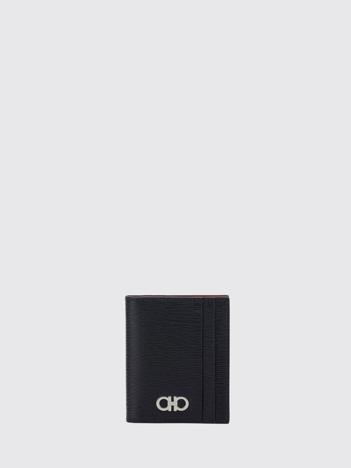 Ferragamo Gancini Embossed Calfskin Leather Bifold Card Holder