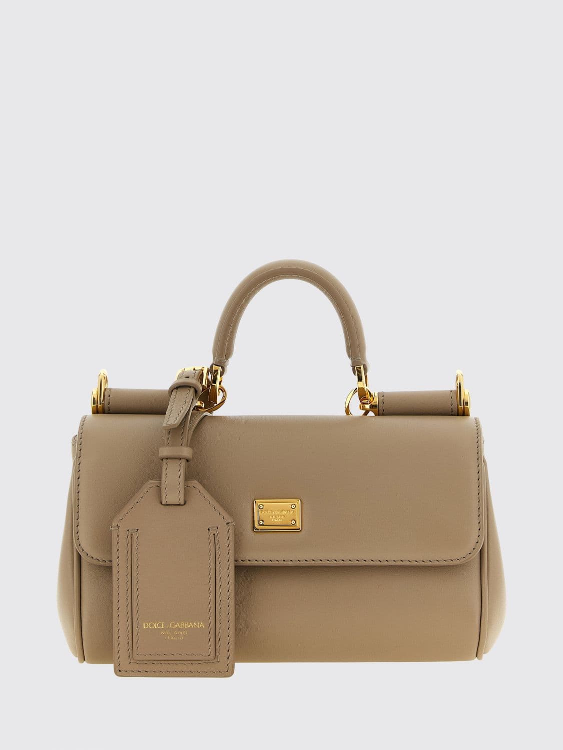 Dolce & Gabbana My Sicily Mini Handbag in Leather with Logo Charm · OS