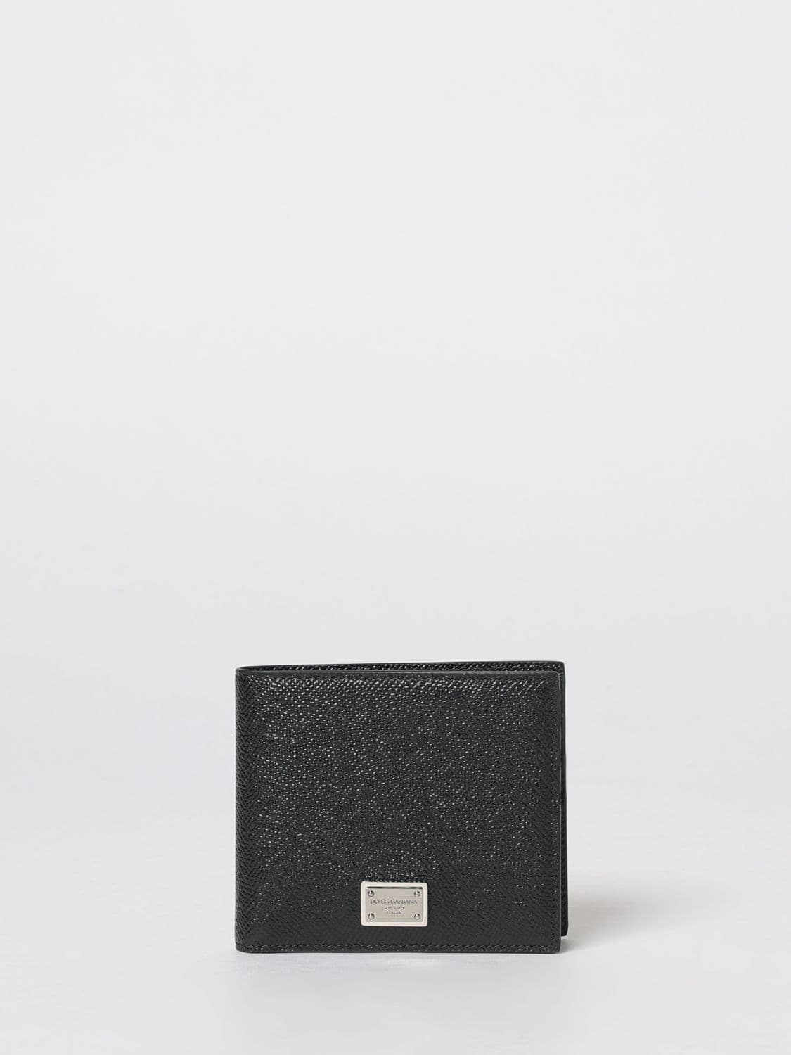 Dolce & Gabbana Grained Calf Leather Bifold Wallet with Logo
