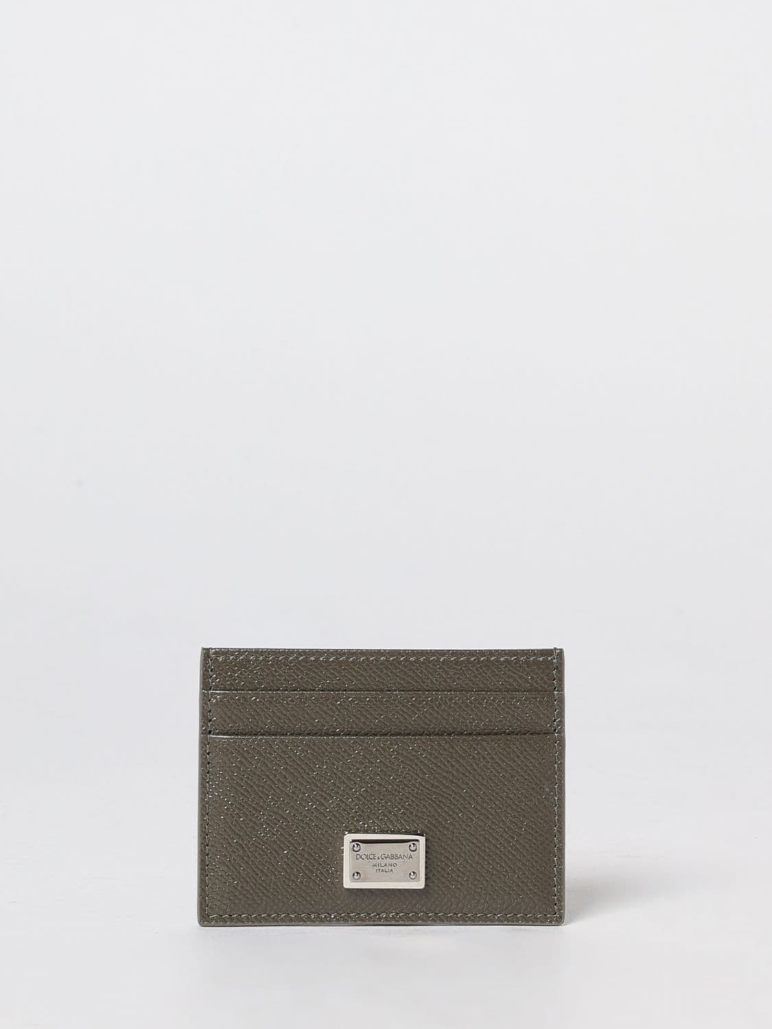 Dolce & Gabbana Flat Grained Calf Leather Card Holder with Logo · OS