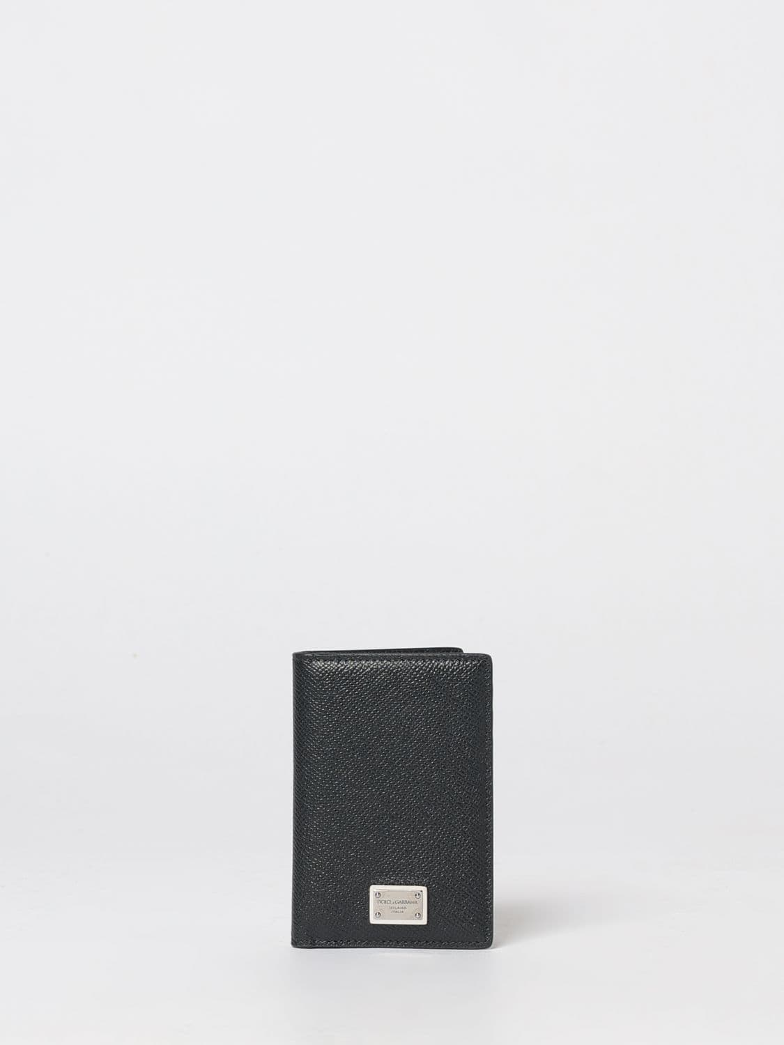 Dolce & Gabbana Grained Calfskin Leather Bifold Card Holder with Logo · OS