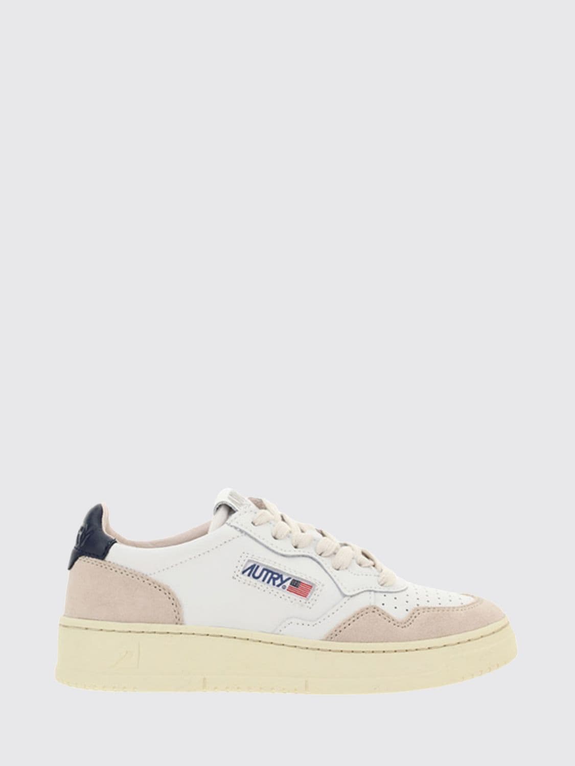 Autry Medalist Low Bicolor Leather Sneakers with Perforated Toe