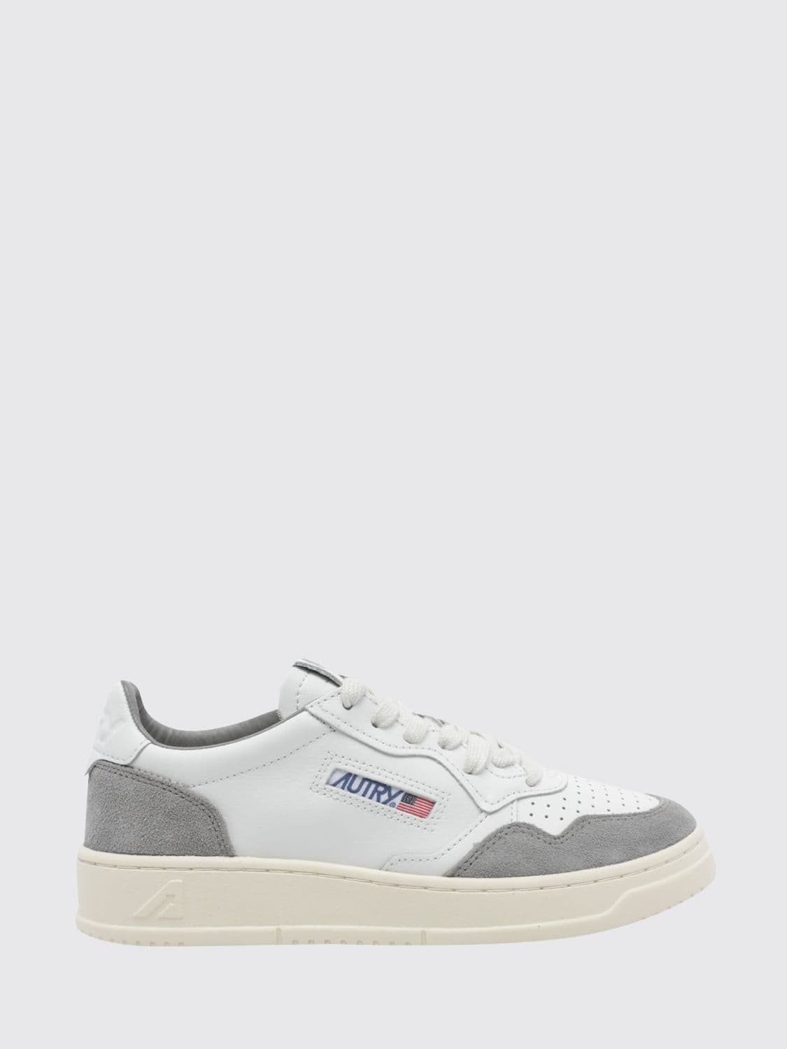 Autry Medalist Low Bicolor Leather Sneakers with Perforated Toe