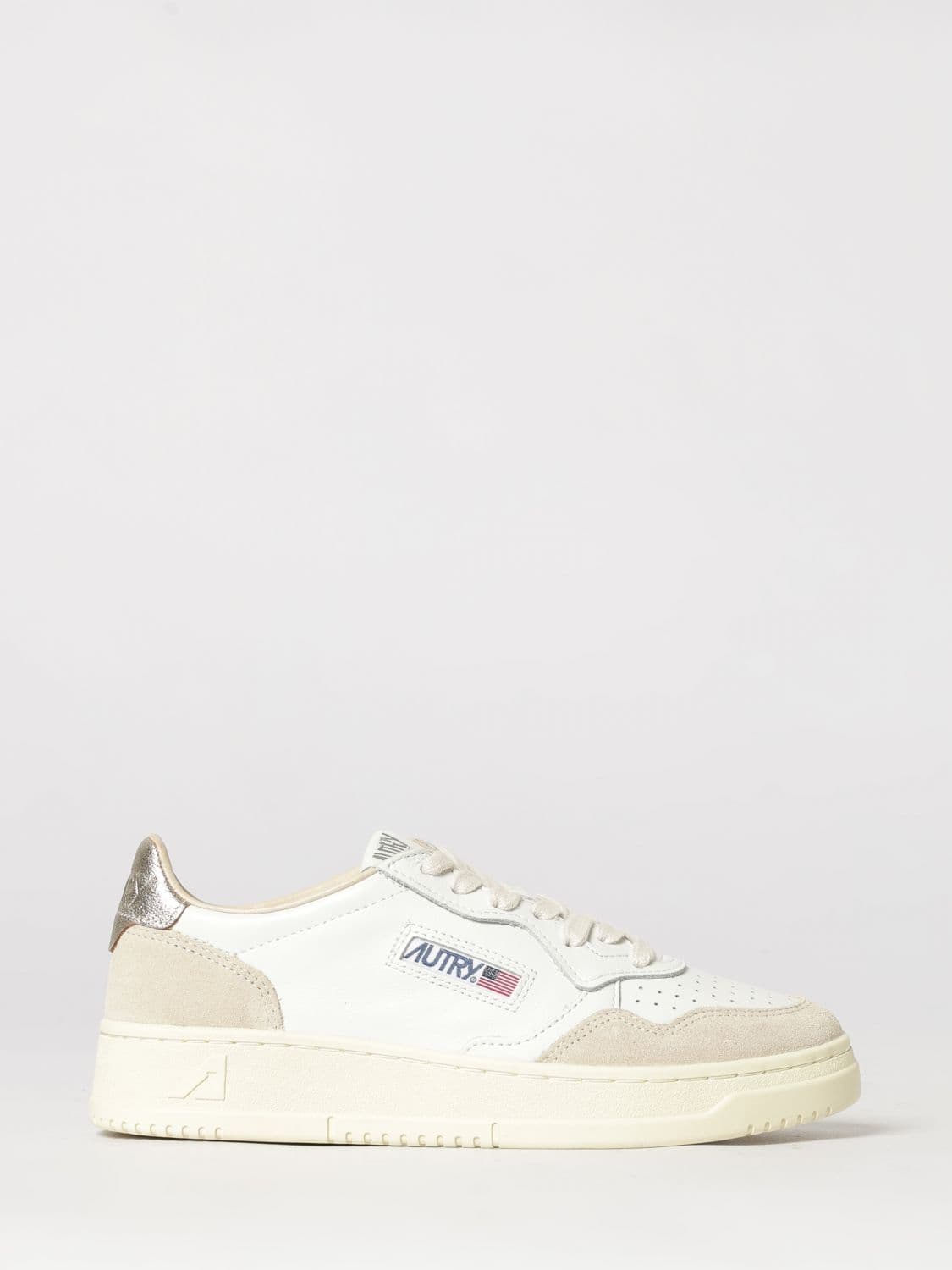 Autry Medalist Low Bicolor Leather Sneakers with Perforated Toe