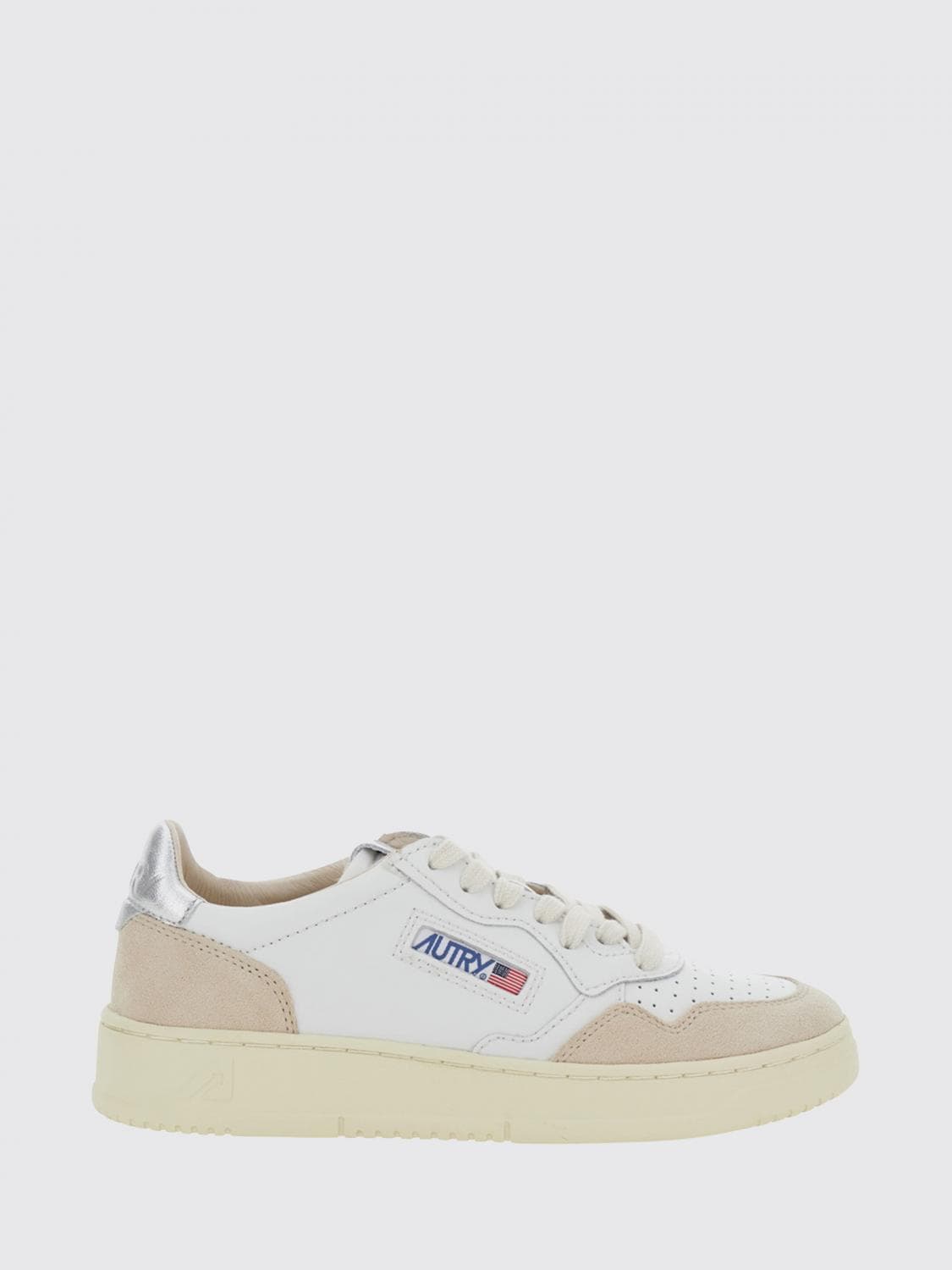 Autry Medalist Low Bicolor Leather Sneakers with Perforated Toe