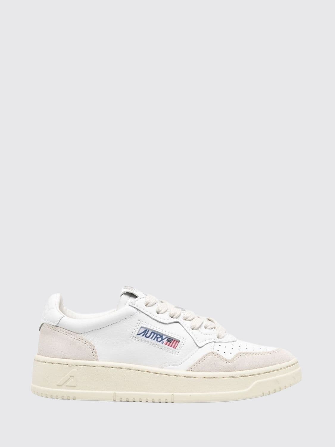 Autry Medalist Low Bicolor Leather Sneakers with Perforated Toe