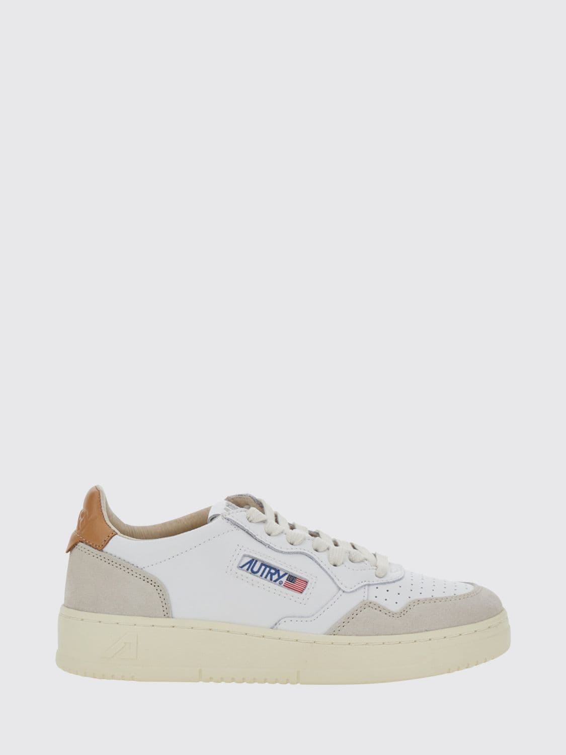 Autry Medalist Low Bicolor Leather Sneakers with Perforated Toe