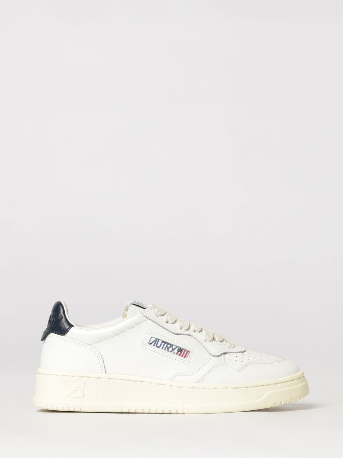 Autry Medalist Low Bicolor Leather Sneakers with Perforated Toe