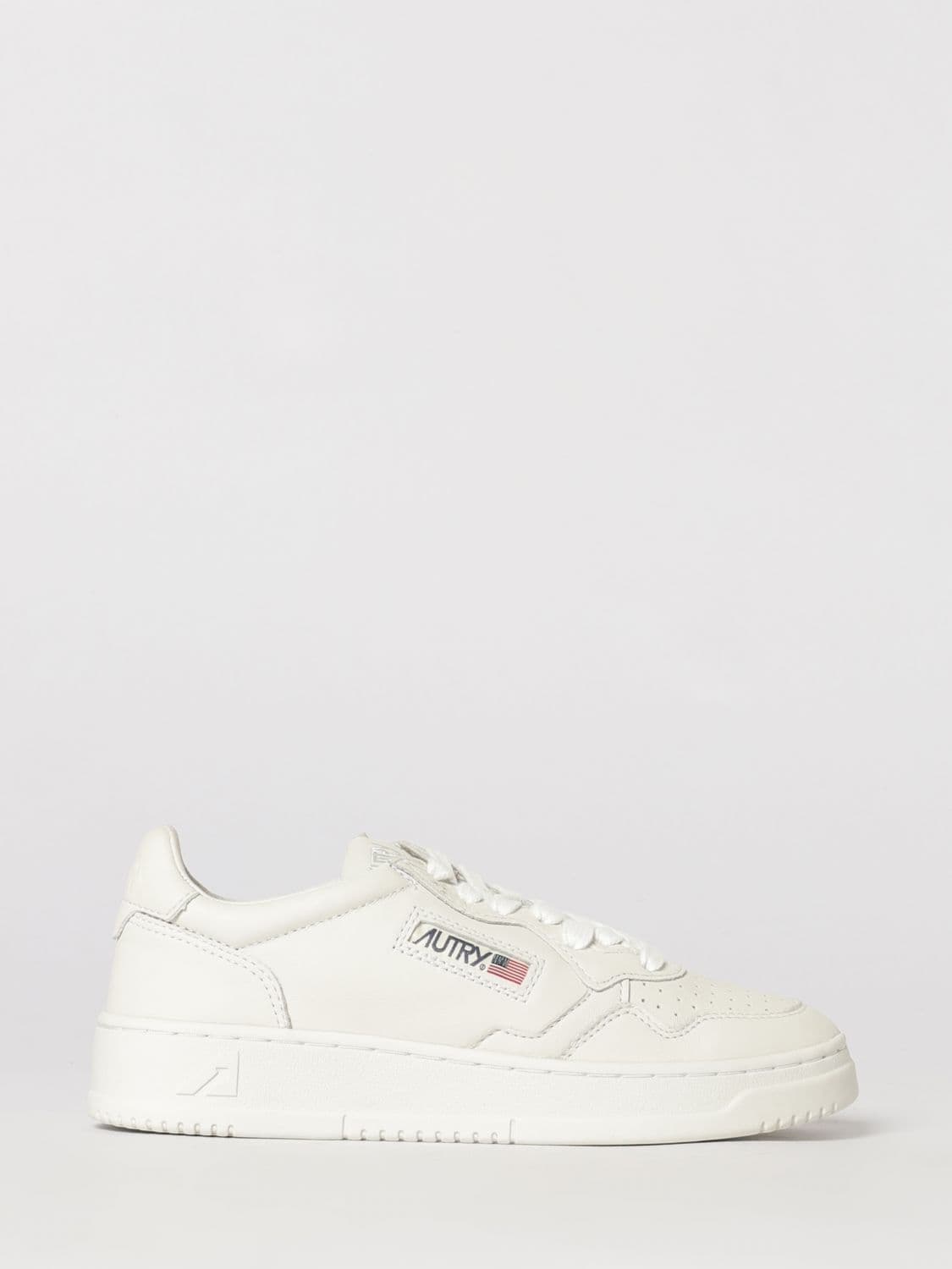 Autry Medalist Low Bicolor Leather Sneakers with Perforated Toe