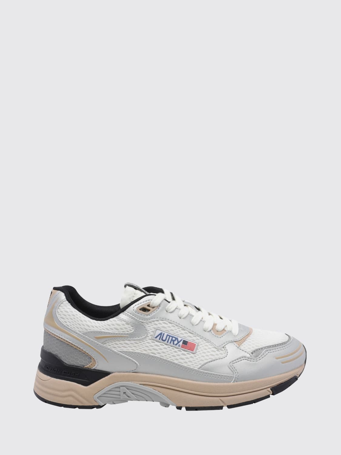 Autry Hyperway Bicolour Leather and Mesh Low-Top Sneakers
