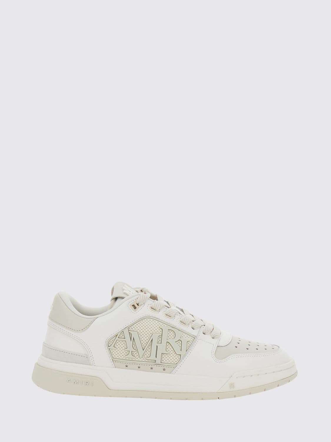 Amiri Ma Quad Calfskin Leather Low-Top Sneakers with Lettering Logo and Perforated Toe
