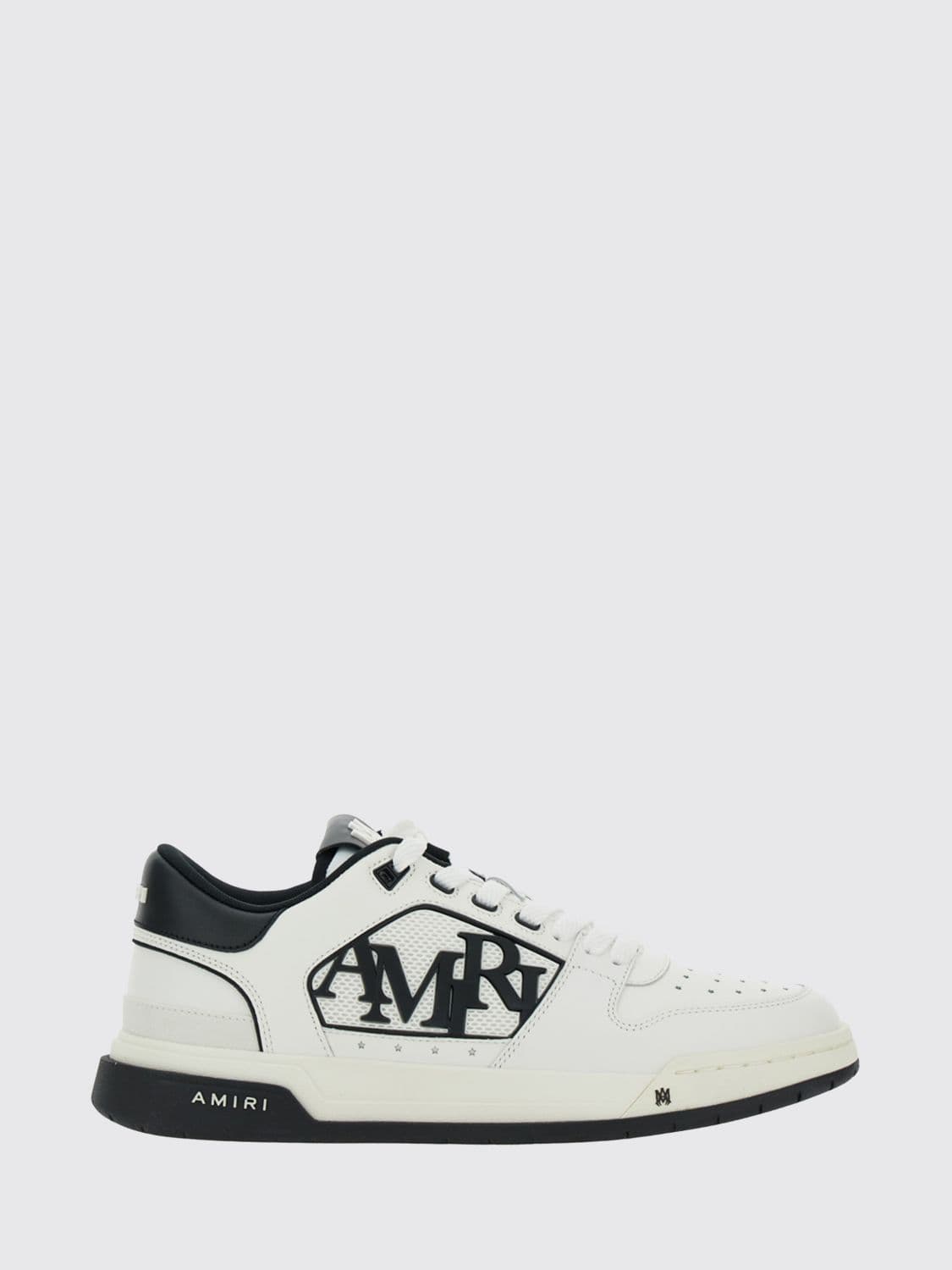 Amiri Ma Quad Calfskin Leather Low-Top Sneakers with Lettering Logo and Perforated Toe