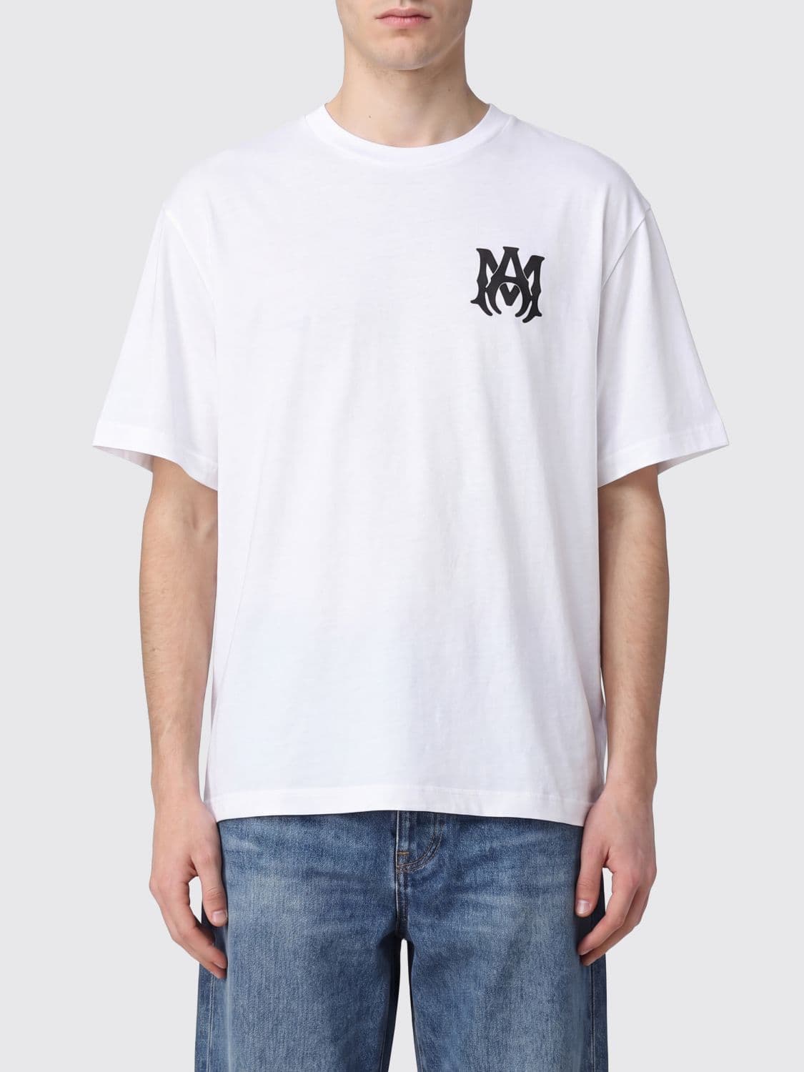Amiri Relaxed Fit Drop Shoulder Cotton T-Shirt with Logo
