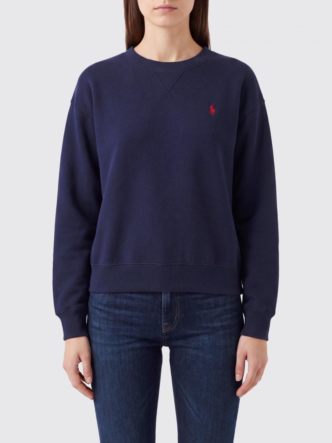 Polo Ralph Lauren Embroidered Logo Cotton Blend Crewneck Sweatshirt
