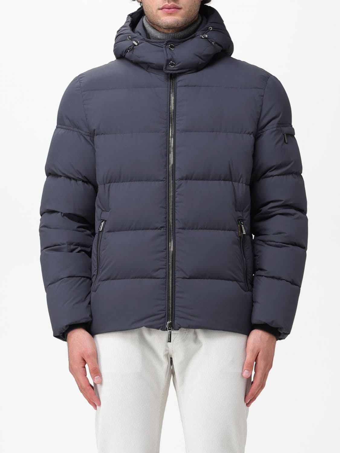 Moorer Brett Water-Repellent Wool and Cashmere Down Jacket with Removable Hood