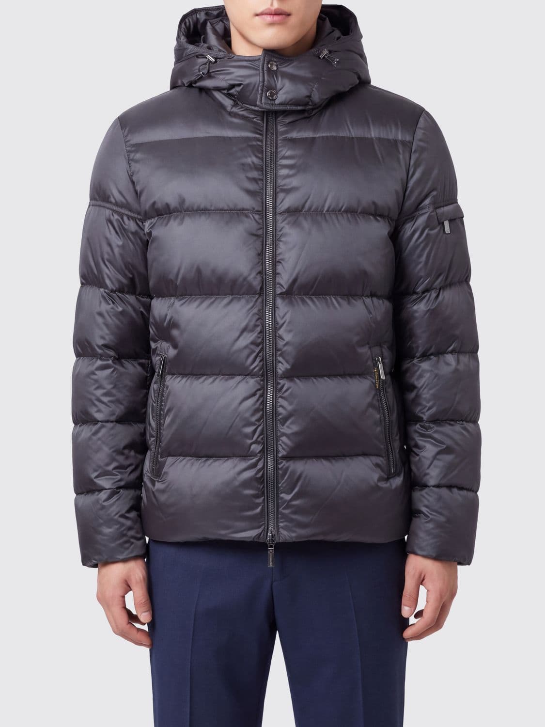 Moorer Brett Water-Repellent Wool and Cashmere Down Jacket with Removable Hood