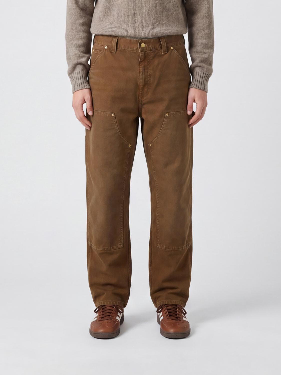Carhartt Wip OG Single Knee Wide-Leg Cotton Denim Trousers with Logo