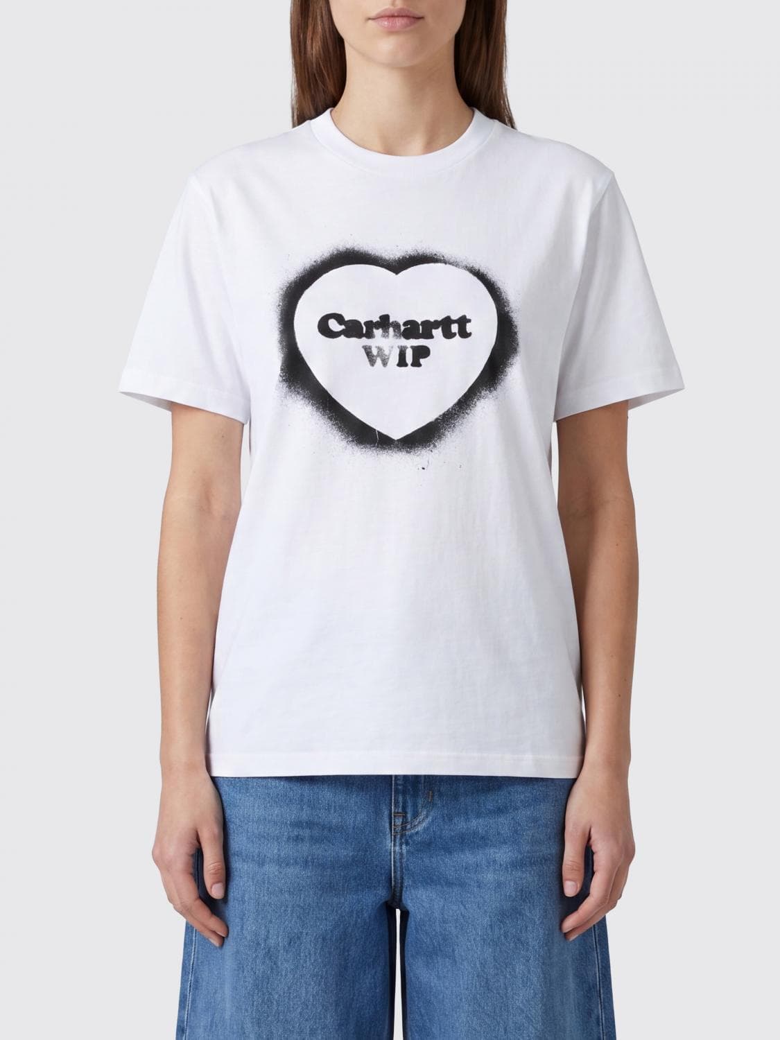 Carhartt Wip Short-Sleeved Cotton T-Shirt with Chest Logo Print