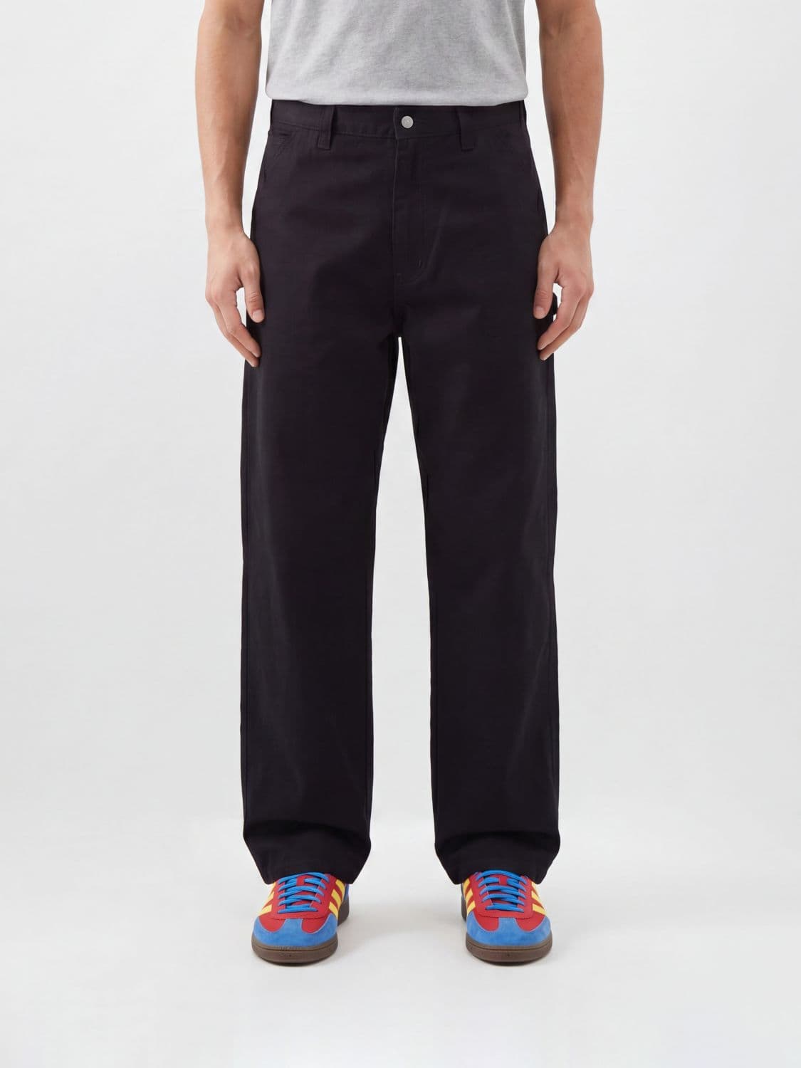 Carhartt Wip Simple Wide-Leg Cotton-Blend Trousers with Rear Logo
