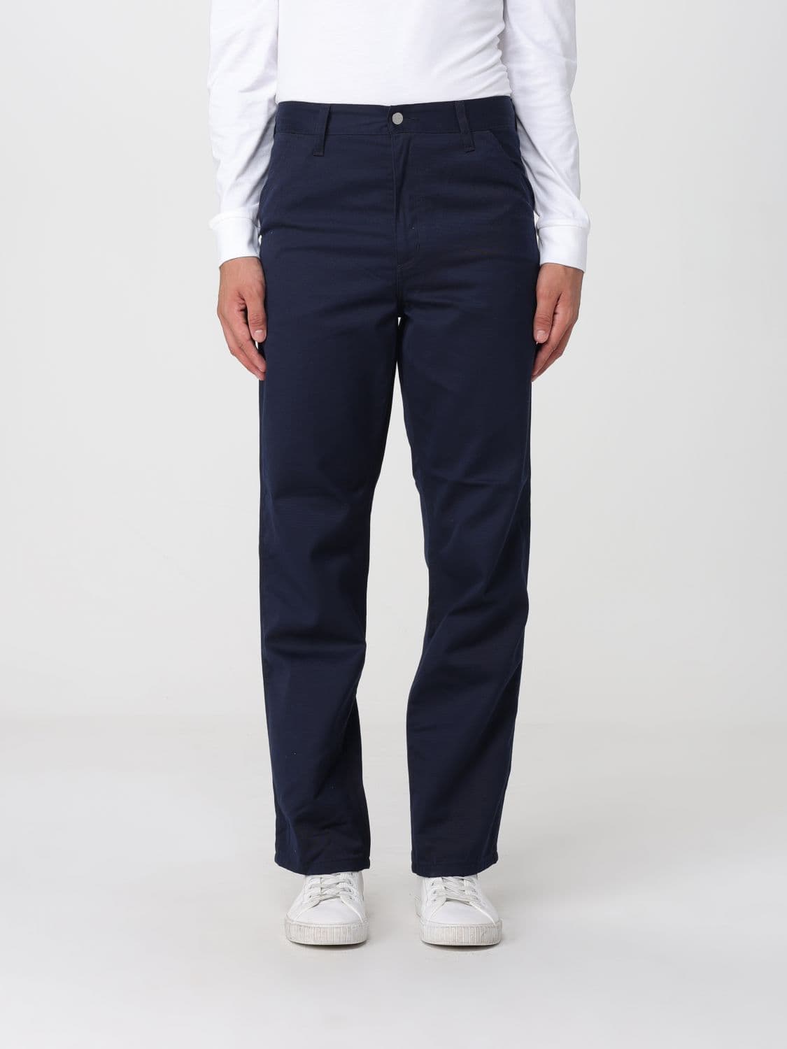 Carhartt Wip Simple Wide-Leg Cotton-Blend Trousers with Rear Logo