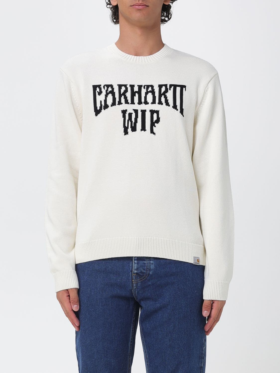 Carhartt Wip All-Over Jacquard Logo Cotton Crewneck Jumper