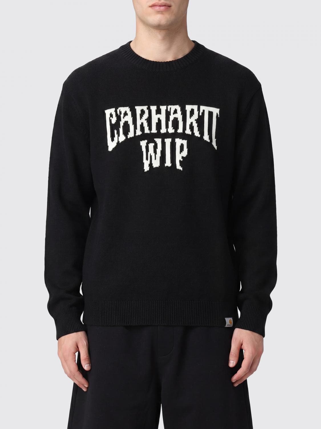 Carhartt Wip All-Over Jacquard Logo Cotton Crewneck Jumper