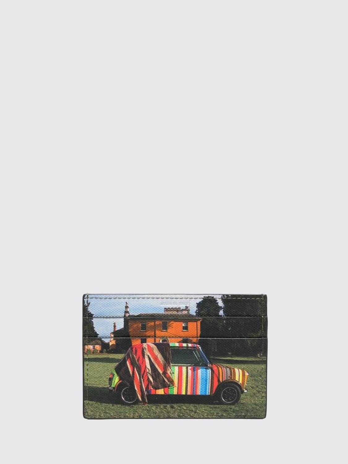 Paul Smith Flat Leather Card Holder with Graphic Print and Four Slots · OS