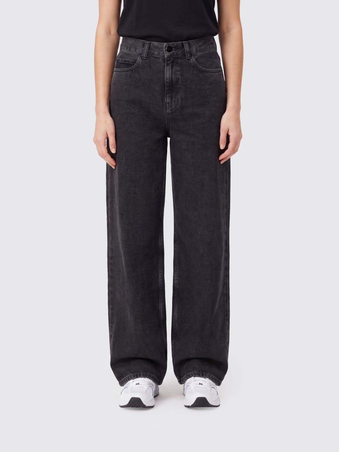 Carhartt Wip Jane High-Waisted Wide-Leg Jeans in White Cotton Denim