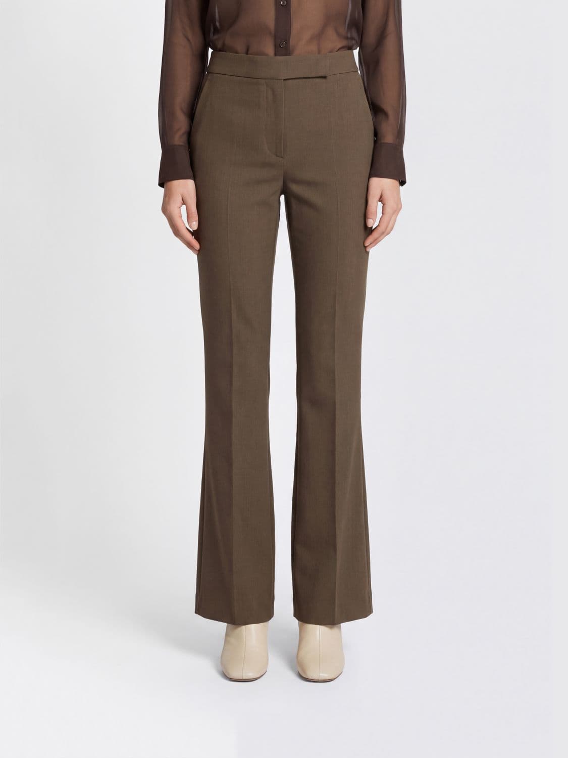 Max Mara Mid-Rise Straight-Leg Tailored Linen-Blend Trousers
