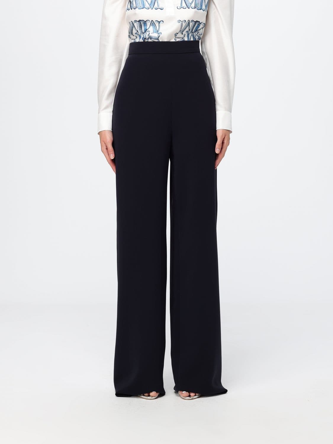 Max Mara High-Waisted Wide-Leg Crêpe Palazzo Trousers