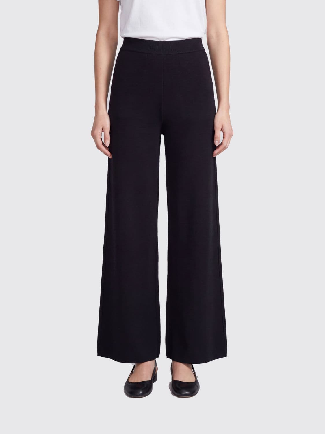 Max Mara High-Waisted Wide Leg Knit Wool Trousers